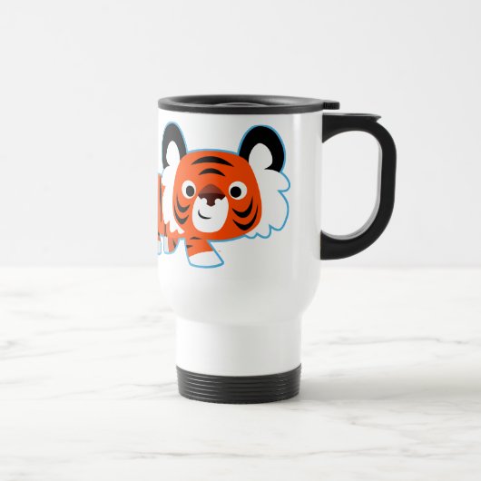Cartoon Tiger over de Mok van de wandelaar (Rechts)