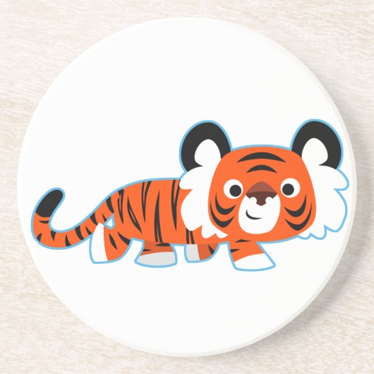 Cartoon Tiger over het Onderzetter van de Prowl (Voorkant)