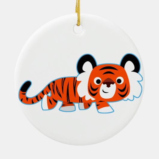 Cartoon Tiger over het Ornament van de Prowl (Achterkant)