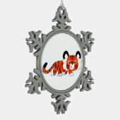 Cartoon Tiger over het Ornament van de Prowl Pewte (Links)