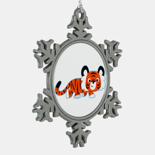 Cartoon Tiger over het Ornament van de Prowl Pewte (Links)