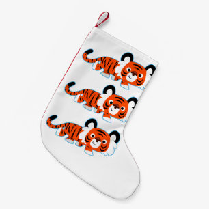 Cartoon Tiger over het stopzetten van de prowl Kleine Kerstsok