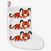 Cartoon Tiger over het stopzetten van de prowl Kleine Kerstsok (Voorkant)
