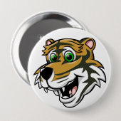 Cartoon Tiger Ronde Button 4,0 Cm (Voorkant /achterkant)
