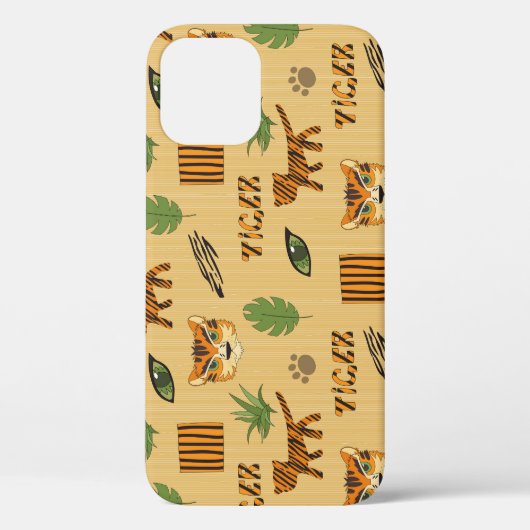 Cartoon Tiger: Vrolijk kinderpatroon. Case-Mate iPhone Case (Achterkant)