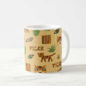 Cartoon Tiger: Vrolijk kinderpatroon. Koffiemok (Voorkant rechts)