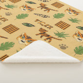 Cartoon Tiger: Vrolijk kinderpatroon. Sherpa Deken (3/4)