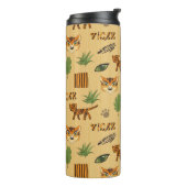 Cartoon Tiger: Vrolijk kinderpatroon. Thermosbeker (Gedraaid links)