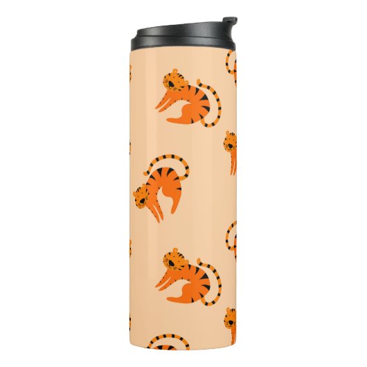 Cartoon Tigers:  print voor kinderen Thermosbeker (Gedraaid links)