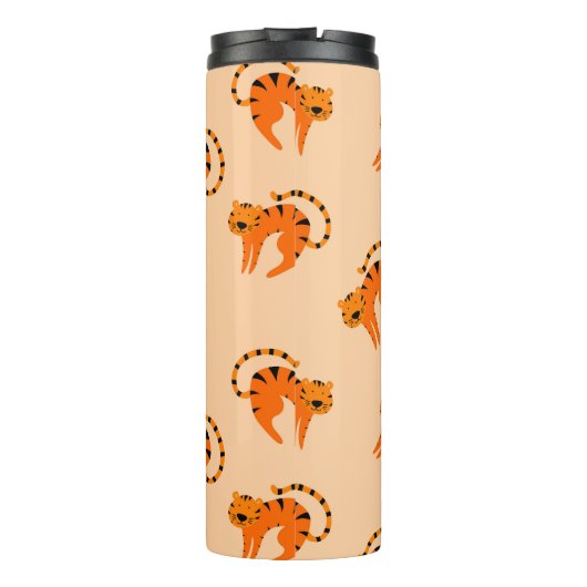 Cartoon Tigers:  print voor kinderen Thermosbeker (Achterkant)