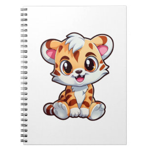 Cartoon tijger illustratie notitieboek