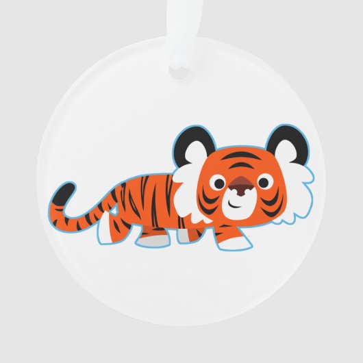 Cartoon tijger op de prowl AcrylOrnament Ornament (voorkant)