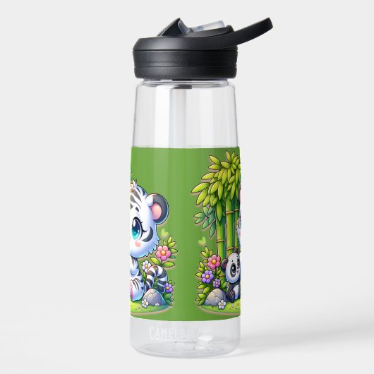 Cartoon Tijger & Panda | Waterfles (Links)