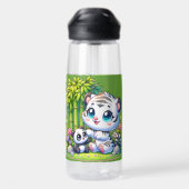 Cartoon Tijger & Panda | Waterfles (Achterkant)