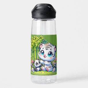 Cartoon Tijger & Panda Waterfles