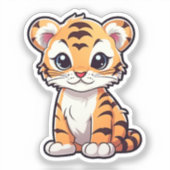 Cartoon tijger sticker (Voorkant)