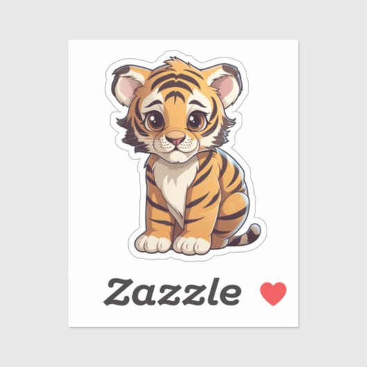 Cartoon tijger sticker (Vel)