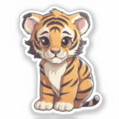 Cartoon tijger sticker (Voorkant)