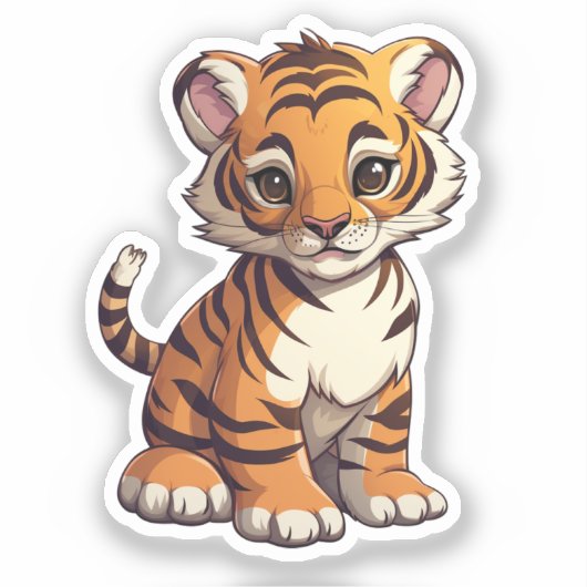 Cartoon tijger sticker (Voorkant)