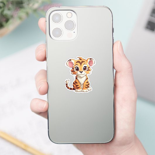 Cartoon tijger sticker (Telefoon)