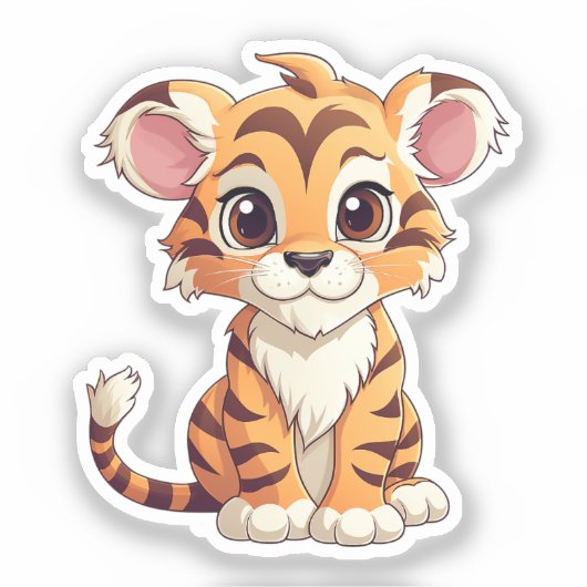 Cartoon tijger sticker (Voorkant)