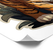 Cartoon tijgerillustratie poster (Hoek)