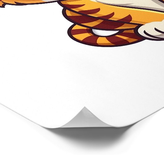 Cartoon tijgerillustratie poster (Hoek)