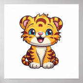 Cartoon tijgerillustratie poster (Voorkant)