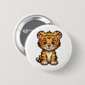 Cartoon tijgerillustratie ronde button 5,7 cm (Voorkant /achterkant)