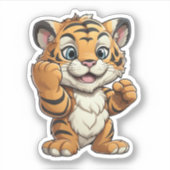 Cartoon tijgerillustratie sticker (Voorkant)