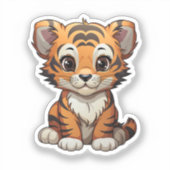 Cartoon tijgerillustratie sticker (Voorkant)