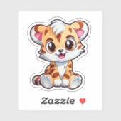 Cartoon tijgerillustratie sticker (Vel)