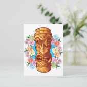 Cartoon Tiki Statue Briefkaart (Staand voorkant)