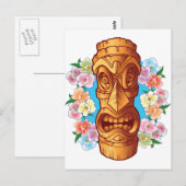 Cartoon Tiki Statue Briefkaart (Voorkant / Achterkant)