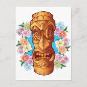 Cartoon Tiki Statue Briefkaart (Voorkant)