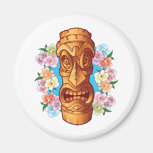 Cartoon Tiki Statue Magneet (Voorkant)