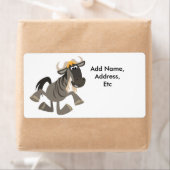 Cartoon tikt op Wildebeest-verzendlabel dansen Etiket (Insitu)