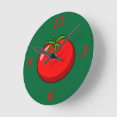 Cartoon Tomato Slice Ronde Klok (Hoek)