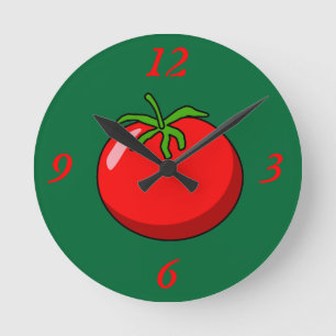 Cartoon Tomato Slice Ronde Klok