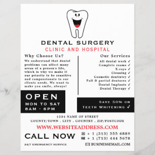 Cartoon Tooth-Logo, tandheelkunde, tandheelkunde-A Flyer