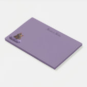 Cartoon Tortoiseshell Kitten op Paarse Kussen Post-it® Notes (Schuin)