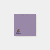 Cartoon Tortoiseshell Kitten op Paarse Kussen Post-it® Notes (Voorkant)