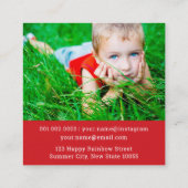 Cartoon Toucan Bird Kind Profile Photo Calling Car Vierkante Visitekaartje (Achterkant)