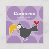 Cartoon Toucan Bird Kind Profile Photo Calling Car Vierkante Visitekaartje (Voorkant)
