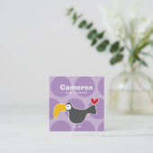 Cartoon Toucan Bird Kind Profile Photo Calling Car Vierkante Visitekaartje (Staand voorkant)