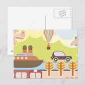 Cartoon Transportscène Briefkaart (Voorkant / Achterkant)
