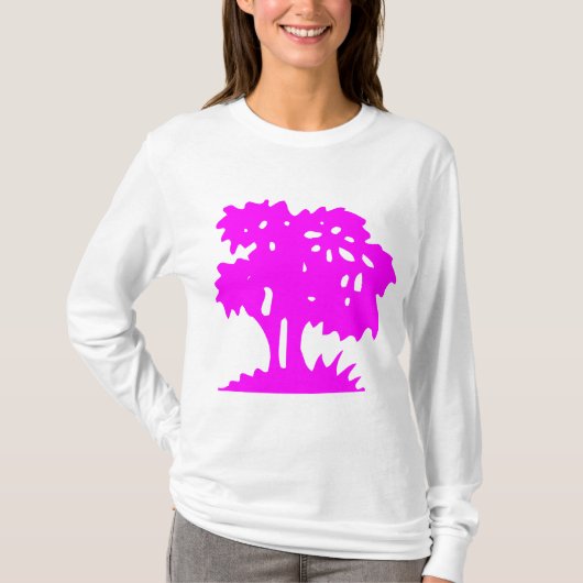 Cartoon Tree - magenta T-shirt (Voorkant)