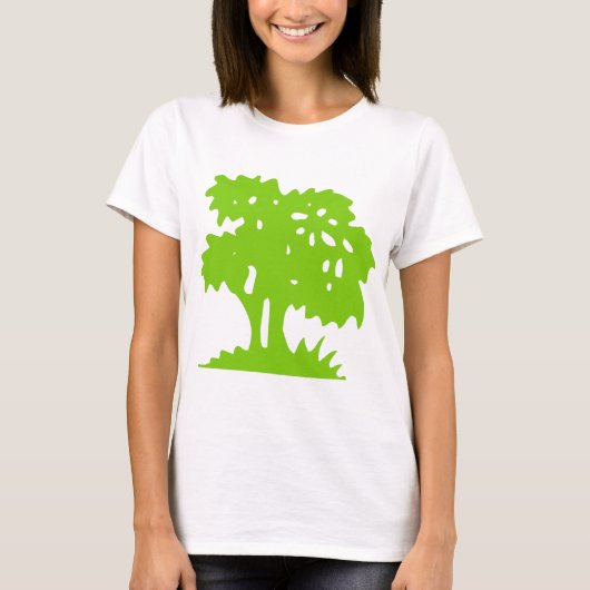 Cartoon Tree - Martian Green T-shirt (Voorkant)