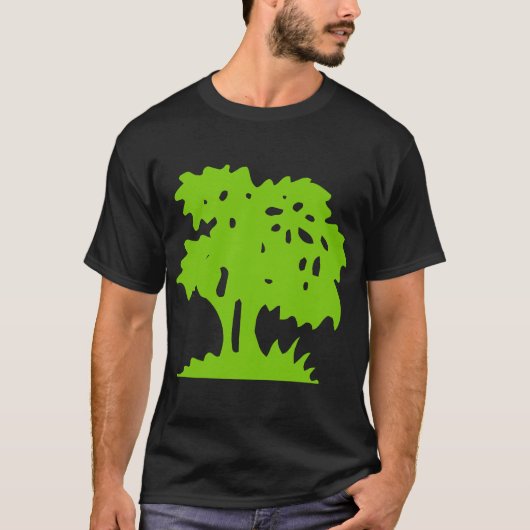 Cartoon Tree - Martian Green T-shirt (Voorkant)