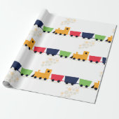 Cartoon trein cadeaupapier (Uitgerold)